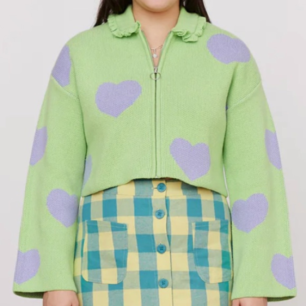Lazy Oaf love me forever zip up cardigan
